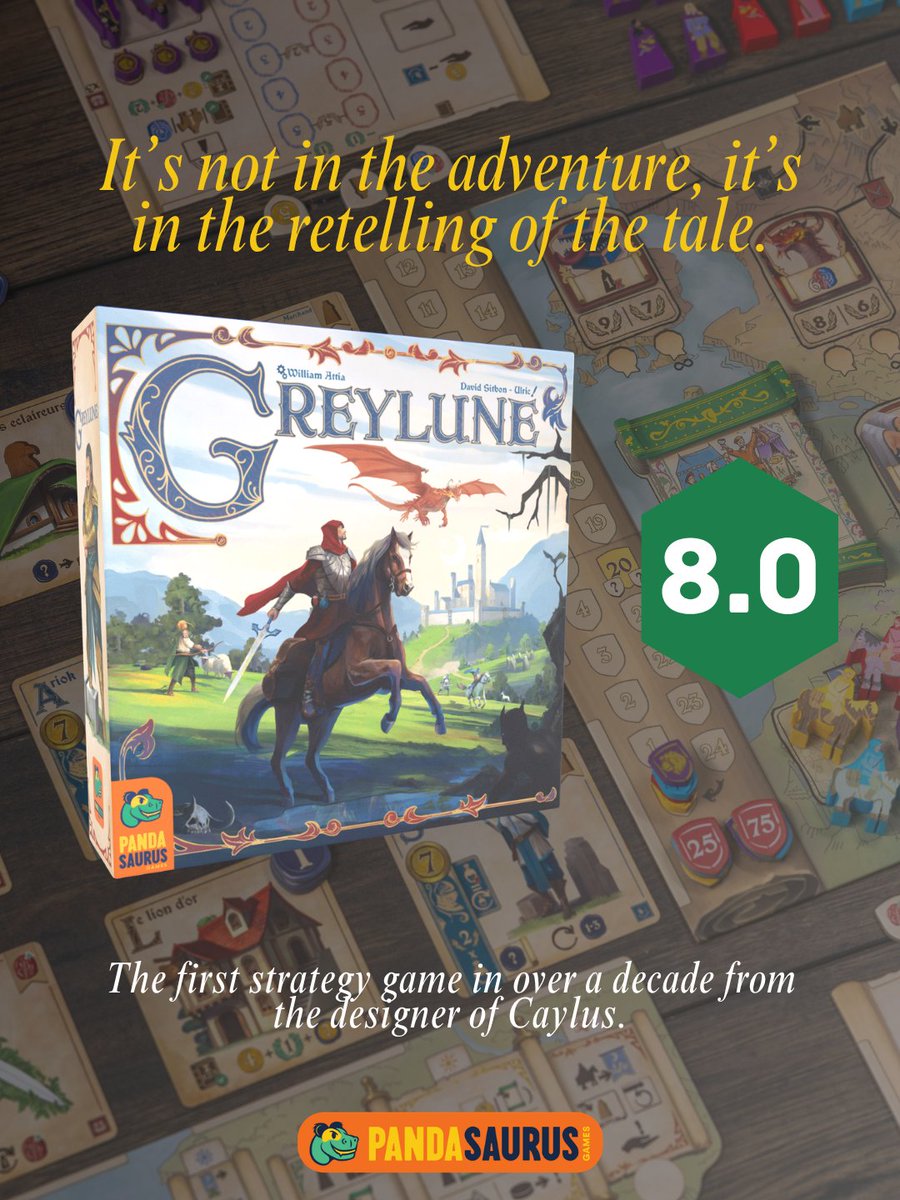 Pandasaurusgame's tweet photo. We've got a couple of hot games that are sporting some pretty high BGG ratings. 🔥 Which one are you playing first? 💭

Reply with a ⚔️ for Greylune or 🦫 for Kingdom Crossing! https://t.co/imW6VTp5dW