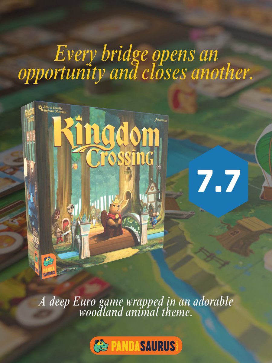 Pandasaurusgame's tweet photo. We've got a couple of hot games that are sporting some pretty high BGG ratings. 🔥 Which one are you playing first? 💭

Reply with a ⚔️ for Greylune or 🦫 for Kingdom Crossing! https://t.co/imW6VTp5dW
