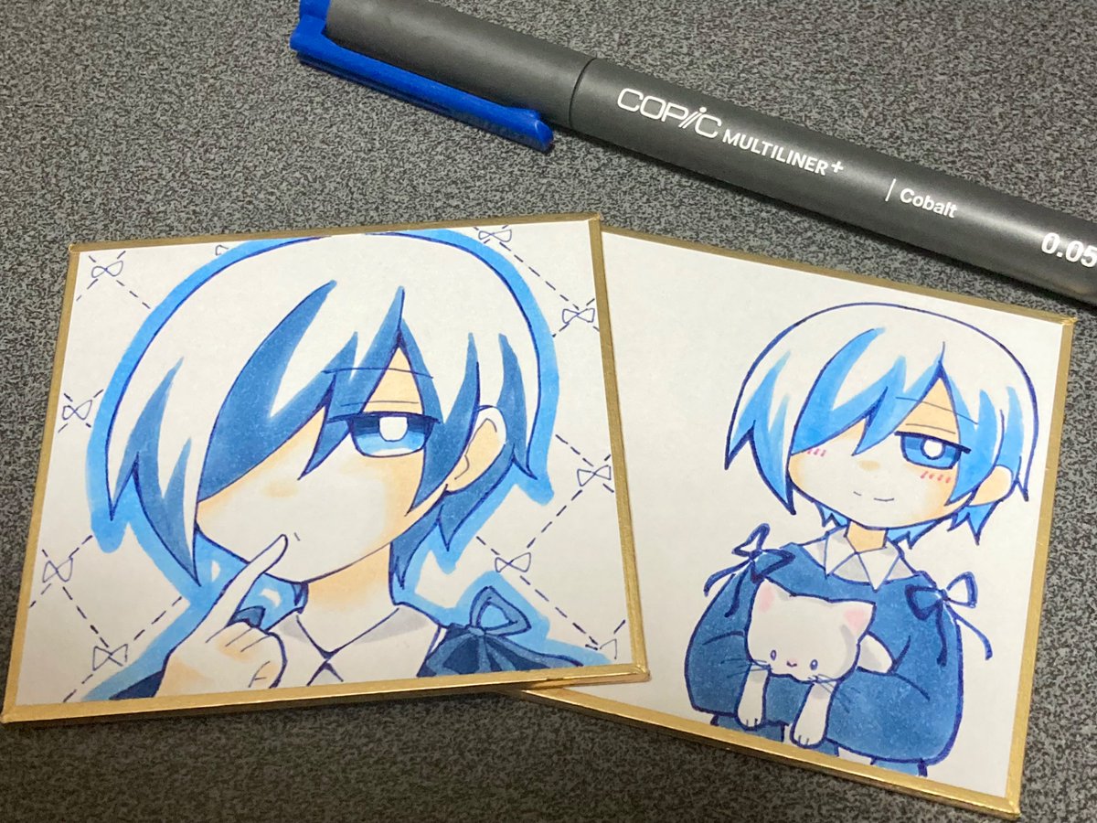 katonesan's tweet photo. 好みの青なのでそれに合わせて描いてみたくて٩( ᐛ )و https://t.co/Ir261568uv