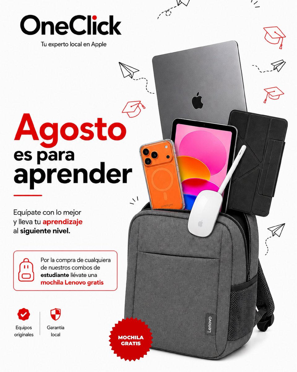 tusambildo's tweet photo. Agosto es para aprender y en #OneClickRD lo saben.

Durante el regreso a clases, al comprar uno de los combos seleccionados, llévate una mochila totalmente GRATIS.

#NivelKennedy https://t.co/SC8VniJ4Vd
