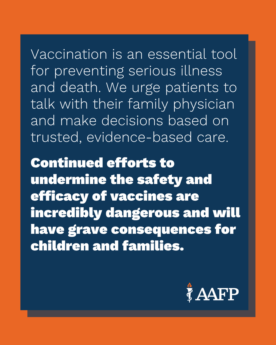 aafp's tweet photo. The AAFP will always champion evidence-based medicine. When children receive all recommended immunizations on time, our whole community benefits and children grow up healthy and strong: https://t.co/usGkZ42wbE https://t.co/IqeJ8uvwdM