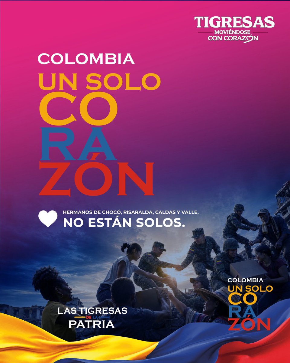 TigresasColOfi's tweet photo. Nuestros hermanos damnificados por el terremoto nos necesitan.
Hoy más que nunca, Colombia tiene la oportunidad de apoyarlos y decirles:
No están solos.
Haz tu donación en cualquiera de nuestros puntos de la Red de Solidaridad.
Cuando un colombiano necesita ayuda late un solo ❤️ https://t.co/sWwhE170tX