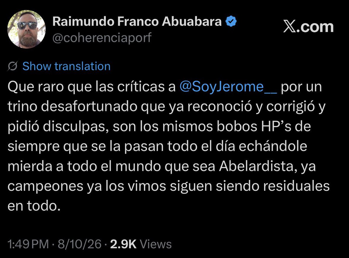 coherenciaporf's tweet photo. A todos los que están llegando a este trino indignados, de muerte lenta, y con el Ayayai alborotado, lean la parte donde dice “siempre le echan 💩 a Abelardo” el trino está suficiente segmentado, si usted no le echa mierda a Abelardo no es con 🫵🏻, ahora si es de los que vive echándole 💩 a Abelardo bienvenido su comentario que será completamente ignorado como la 💩 que es. 

La Administración.