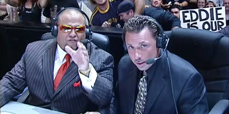 FadeAwayMedia's tweet photo. Michael Cole reveals that Tazz was his favorite announcer partner of all time in his career. https://t.co/v2Y61QTAYc