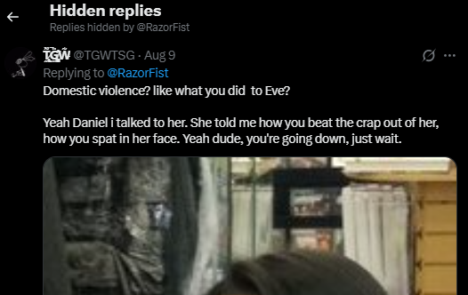 TGWTSG's tweet photo. Hiding replies and blocking me is not very based of you @RazorFist 😂🤣 https://t.co/yg9XF3o6Is