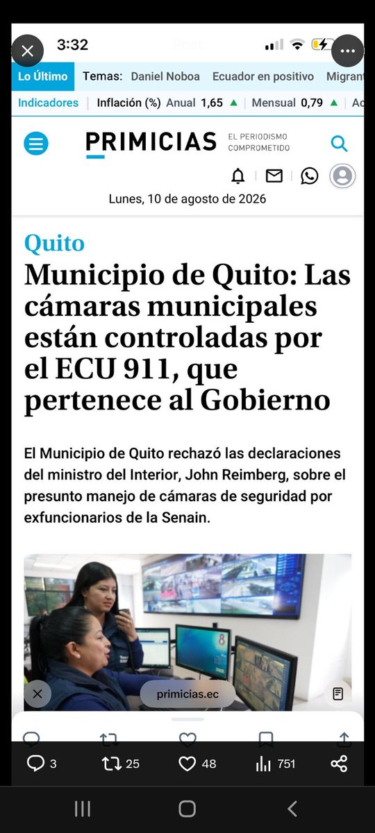FreddyHM84's tweet photo. @FerdinanAZ87 @DanielNoboaOk Cámaras Cámaras monitoriadas  por ECU 911 o sea por ustedes mismo dejen el show y pónganse a trabajar payasos hdp https://t.co/GjU2TFdJFJ