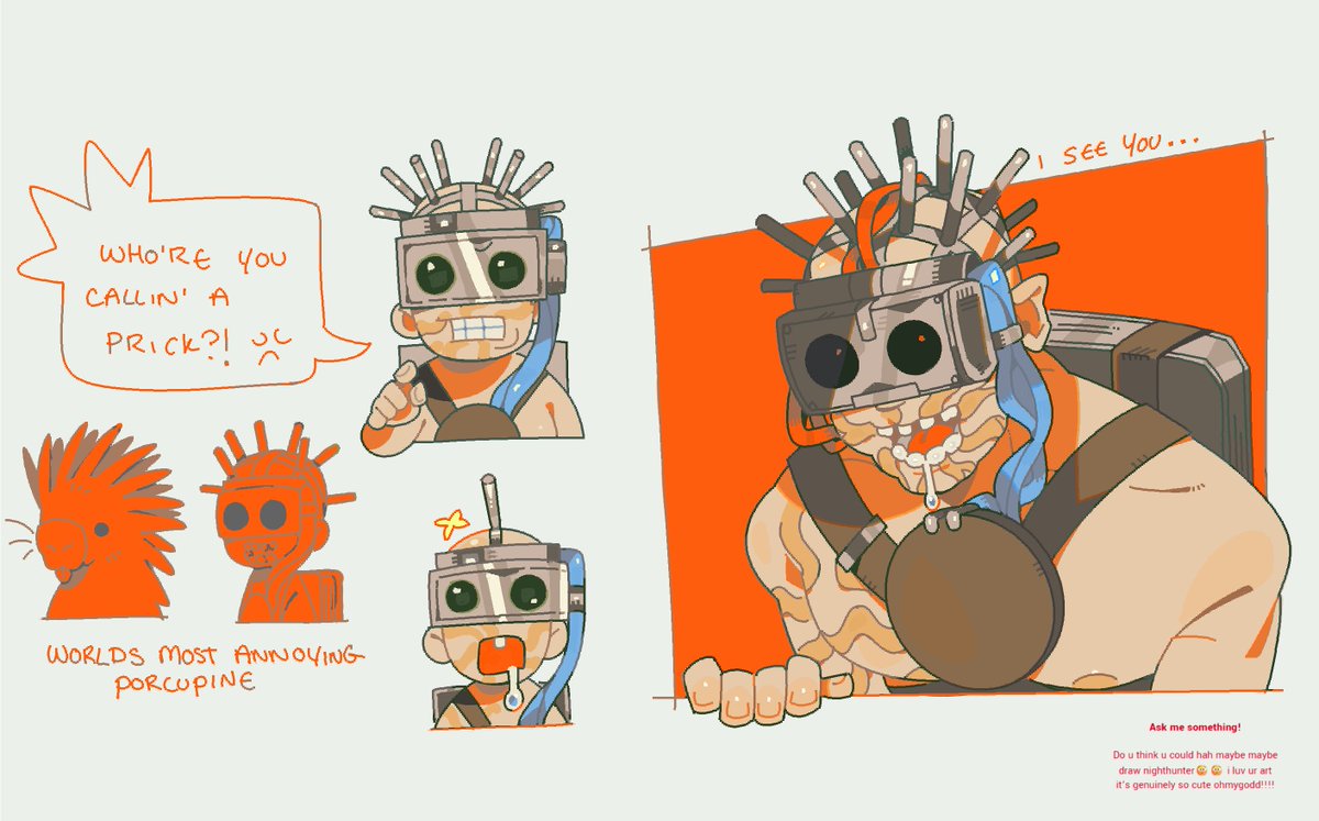 blanketdwelling's tweet photo. "Do u think u could hah maybe maybe draw nighthunter😳😳 i luv ur art it’s genuinely so cute ohmygodd!!!!"

📝Hello little anon here are some silly night hunter doodles just 4 u <3
https://t.co/67FCBuXMrs https://t.co/SHmaiXr5aj