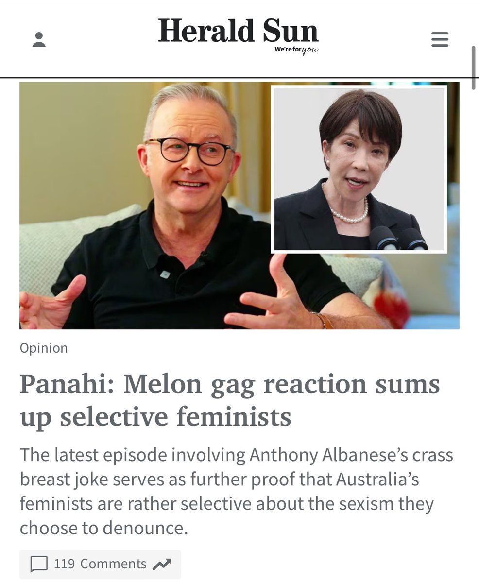RitaPanahi's tweet photo. Can you imagine the reaction if Tony Abbott or Scott Morrison had mocked a female world leader with crass breast jokes? There’d be endless columns and commentary decrying the sinister misogyny of reducing a powerful woman to her bodily parts...
https://t.co/NpPJhHRBGm https://t.co/lIB01rvp4X