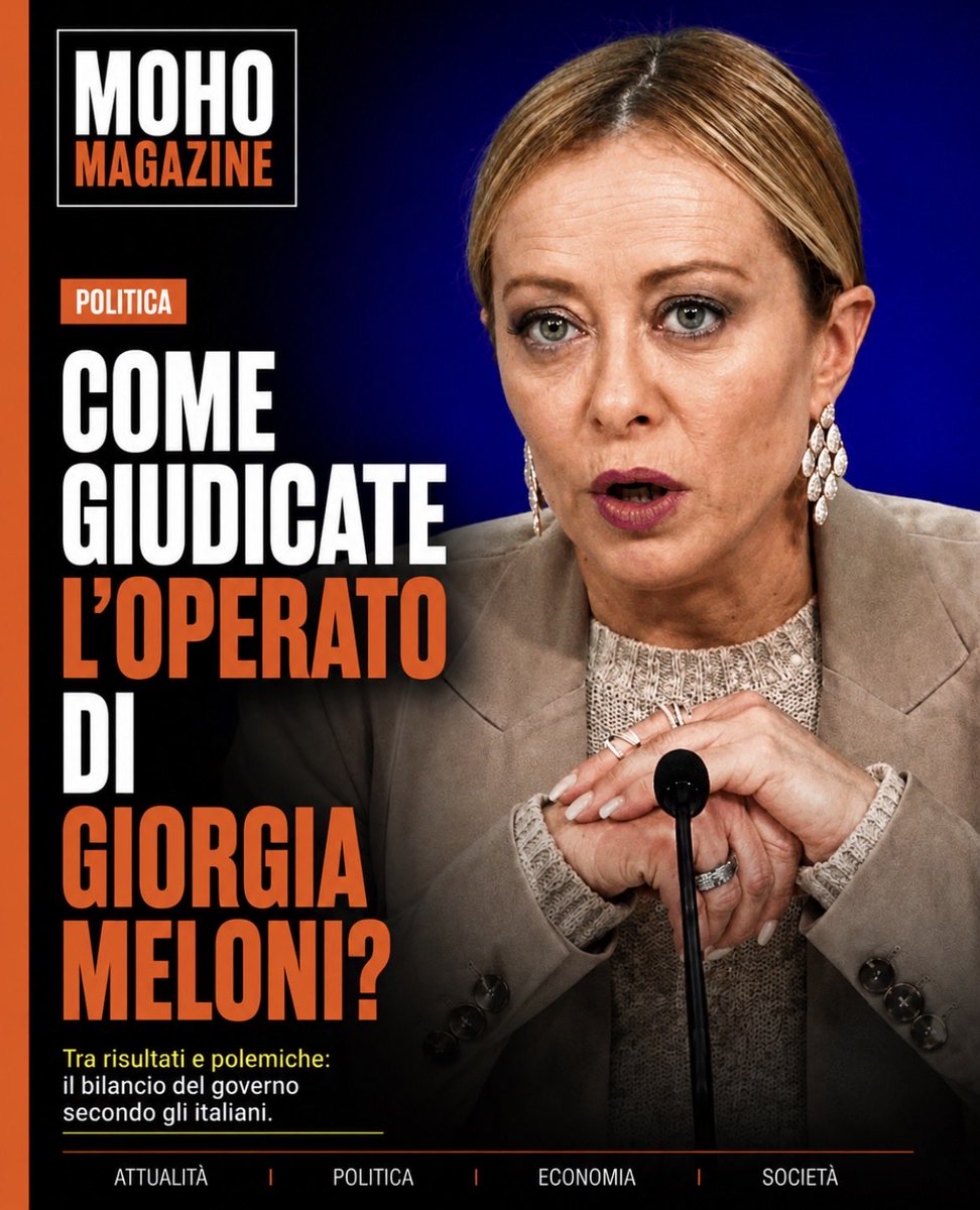 FrenkieWoody's tweet photo. Giorgia Meloni guida il Governo italiano dal 2022 ed è oggi una delle figure più influenti — e divisive — della politica nazionale.

Economia, immigrazione, politica estera e riforme sono i principali terreni sui quali il suo esecutivo viene giudicato: c’è chi ne apprezza la linea e chi, invece, ne contesta risultati e priorità.

Al di là delle appartenenze politiche: come valutate finora l’operato del Governo Meloni? 
Positivo, negativo o deludente? 
Motivate la vostra risposta.
