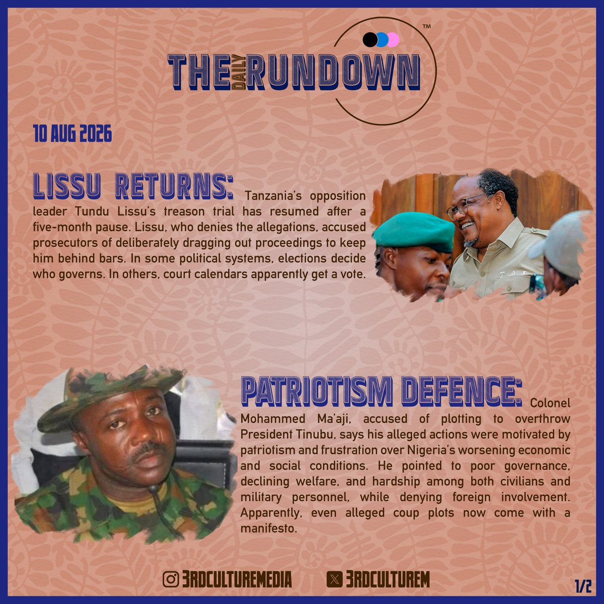 3rdculturem's tweet photo. 10 AUG 2026
The Daily Rundown
📰🗞
Enjoy! https://t.co/BUjGxVhnoa
