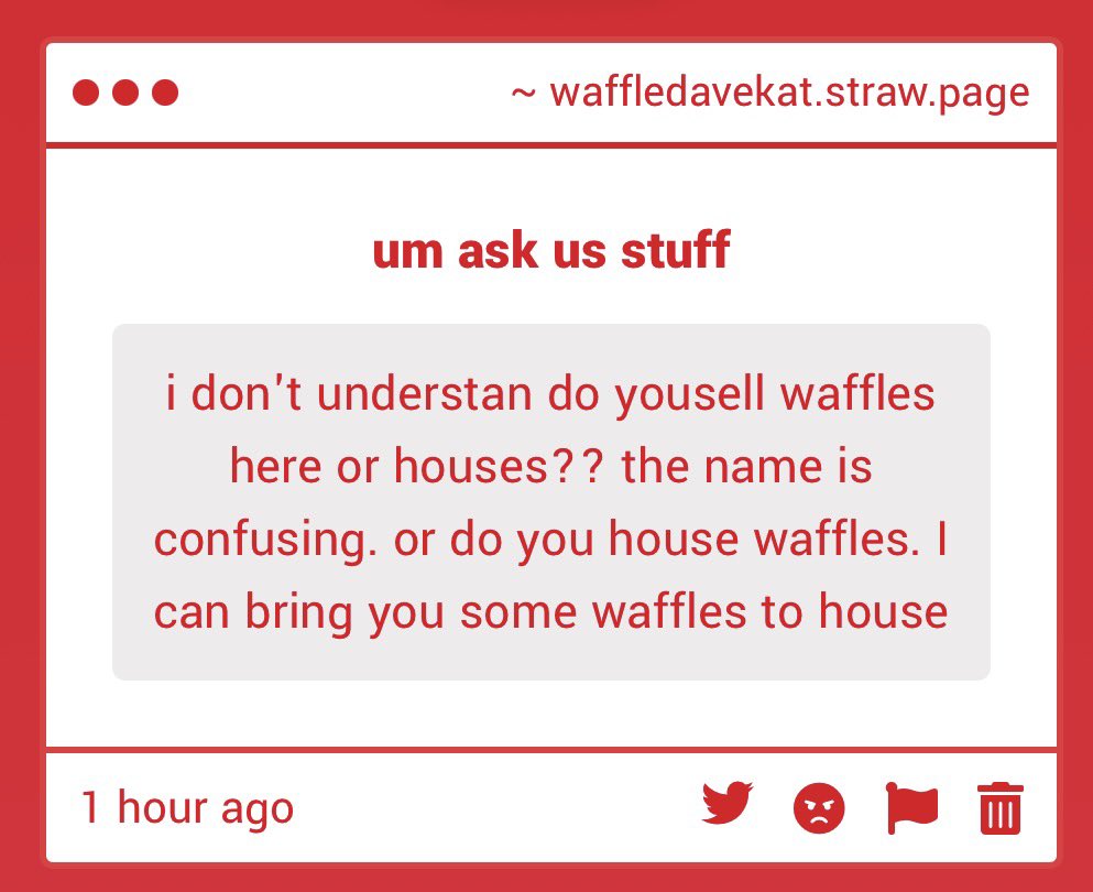 DaveWafflehouse's tweet photo. waffles 
we sell waffles
its the first word in the thing its waffles 

 https://t.co/mBr7MzXiUX https://t.co/NI7RyGKIpL