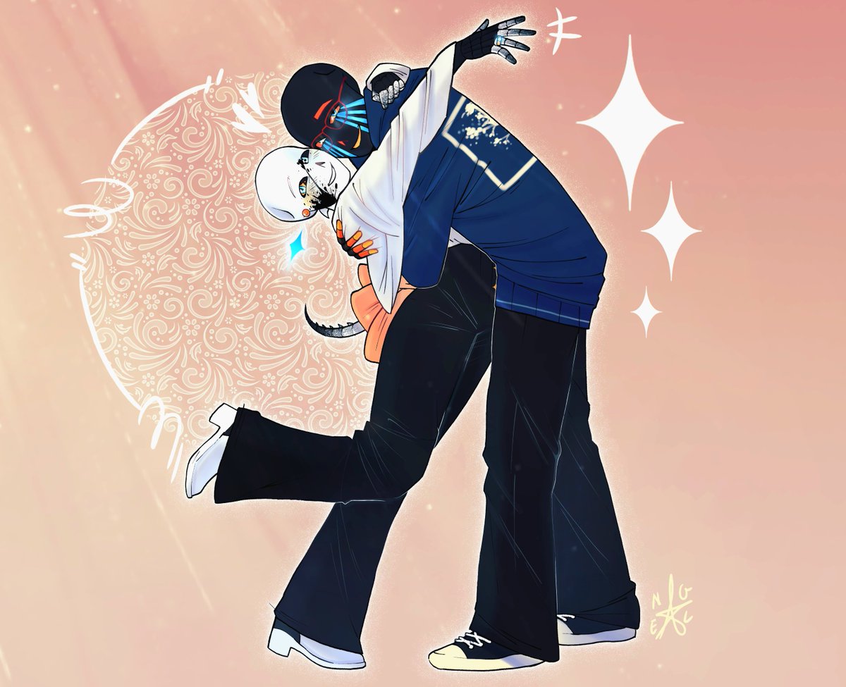 JustAngelDV's tweet photo. Heaven &amp; Nameless
My fiancé's Errorsona and my Inksona! ☀️

#errorink
#undertale https://t.co/O2cGVTRqAx
