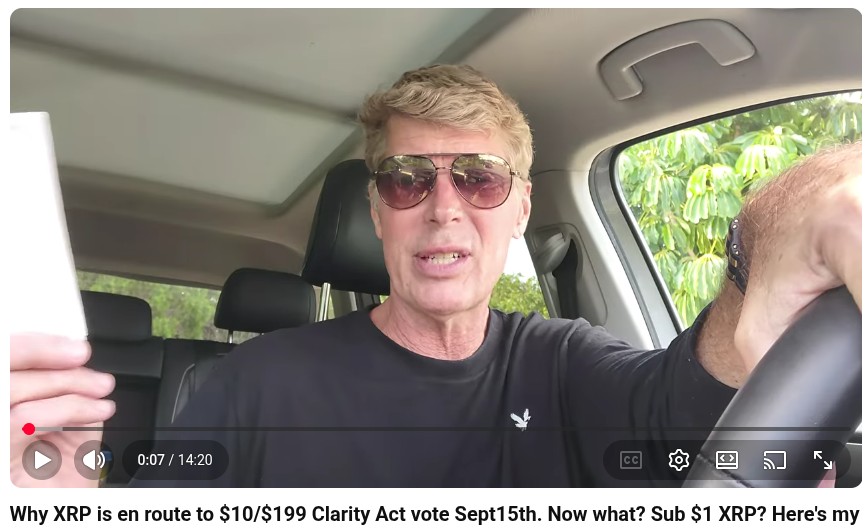 RobXRP007's tweet photo. Today's XRP007💎episode:

"Why XRP is en route to $10/$199 Clarity Act vote Sept15th. Now what? Sub $1 XRP? Here's my buy range!"

is OUT!
https://t.co/vNW4g0BVN9 https://t.co/cTYTvQjLER