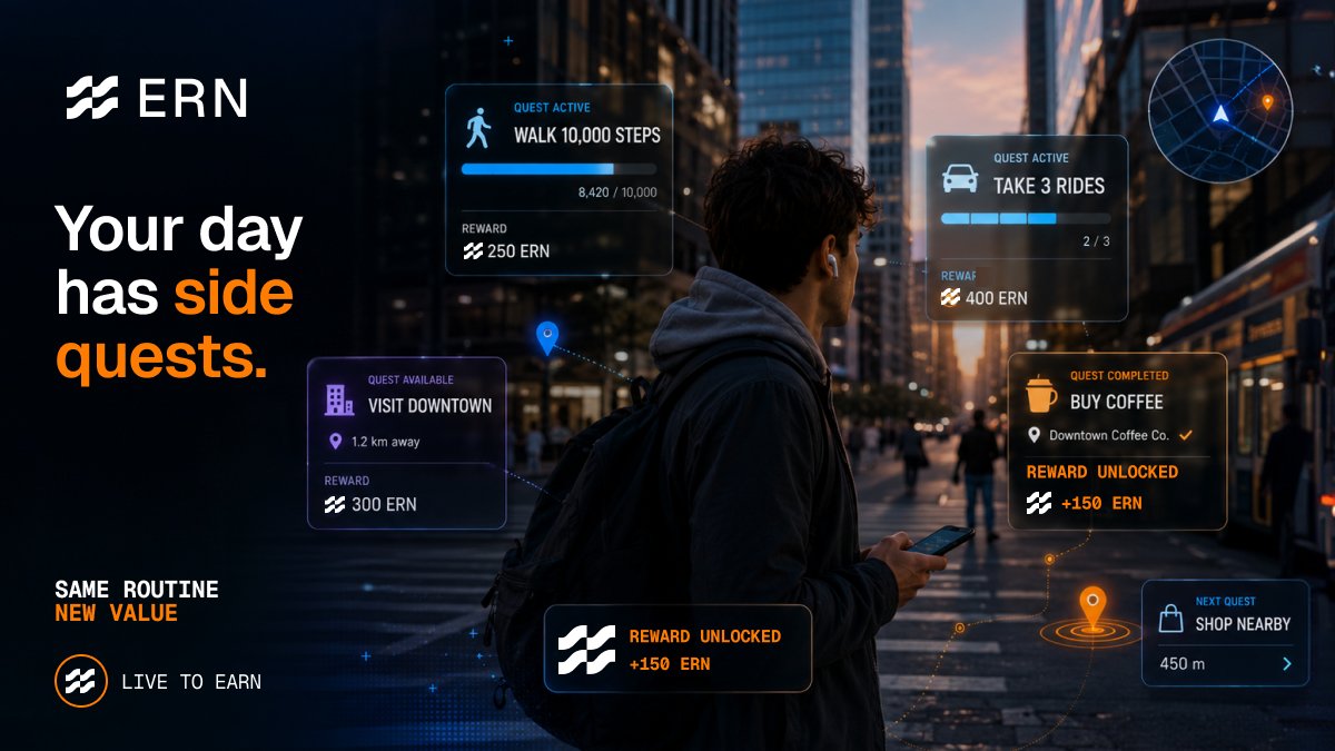 ERNData's tweet photo. You already commute, walk, shop, and travel.

Those everyday actions generate data brands find valuable.

ERN lets you choose to contribute that data anonymously and earn rewards through relevant Quests.

Same routine. New value. https://t.co/REE5WqRbuw