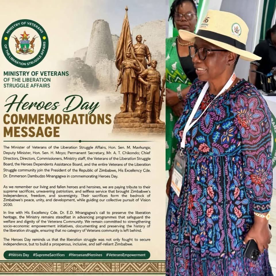 fovlszimbabwe's tweet photo. A special Heroes Day Commemoration message from the Ministry of Veterans of the Liberation Struggle Affairs
@ZANUPF_Official @InfoMinZW @HeraldZimbabwe @StarfmZimbabwe @edmnangagwa https://t.co/WjoTlfXTbi