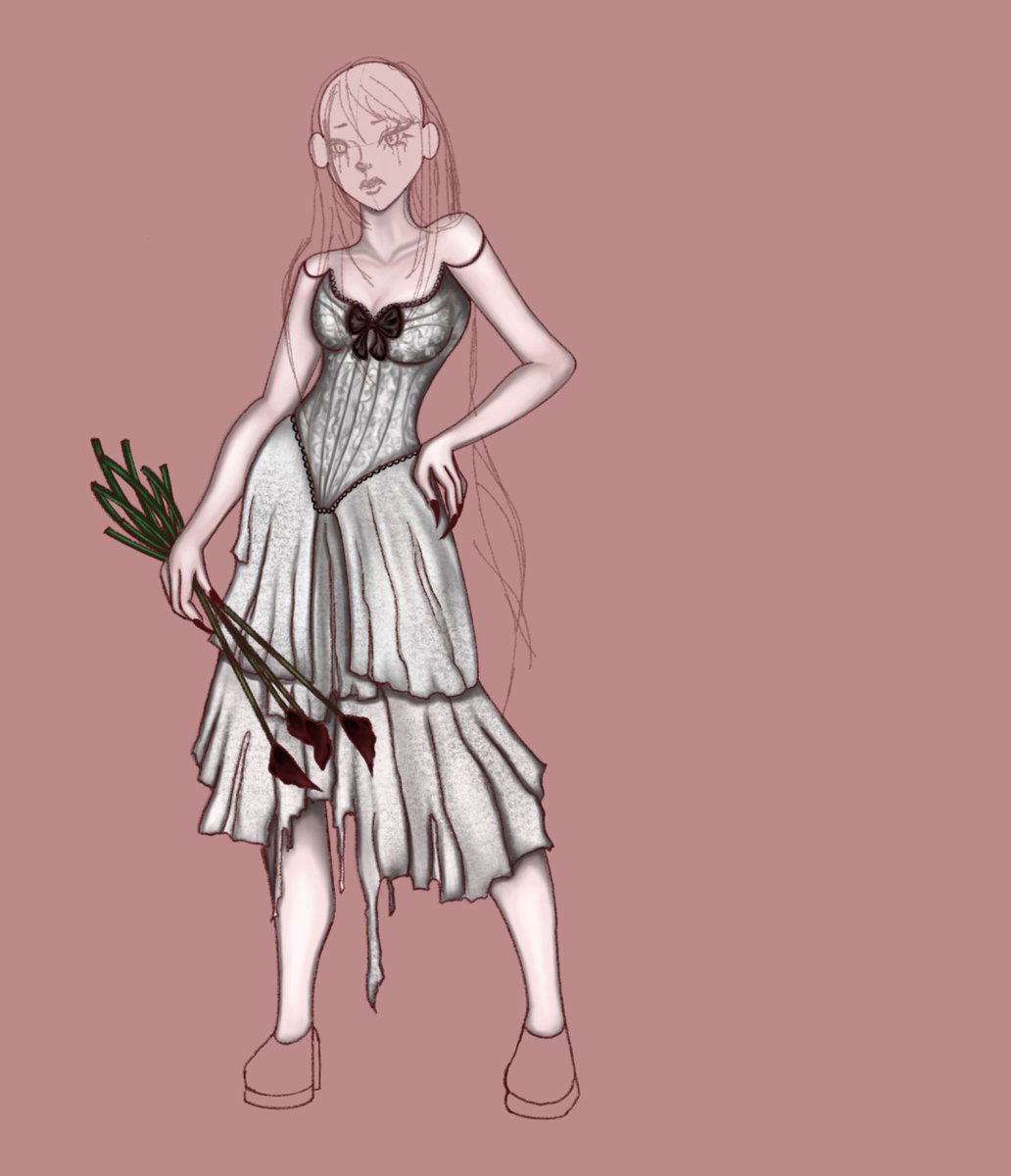 Luttiin's tweet photo. I can't stop sharing the process of creating this girl. I'd appreciate any support💋
#adopt #drawingㅤㅤ #goth #bride https://t.co/mL0nnetc42