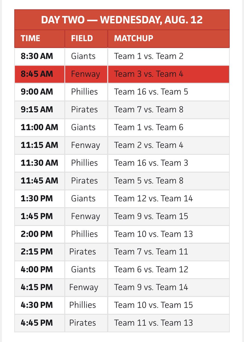 NMashak47174's tweet photo. 🔥STATE GAMES🔥
Down below are my game times and locations (highlighted red). I am apart of team 4.
#uncomitted
#classof27
@PrepBaseballWI https://t.co/LYdV4FLWgs
