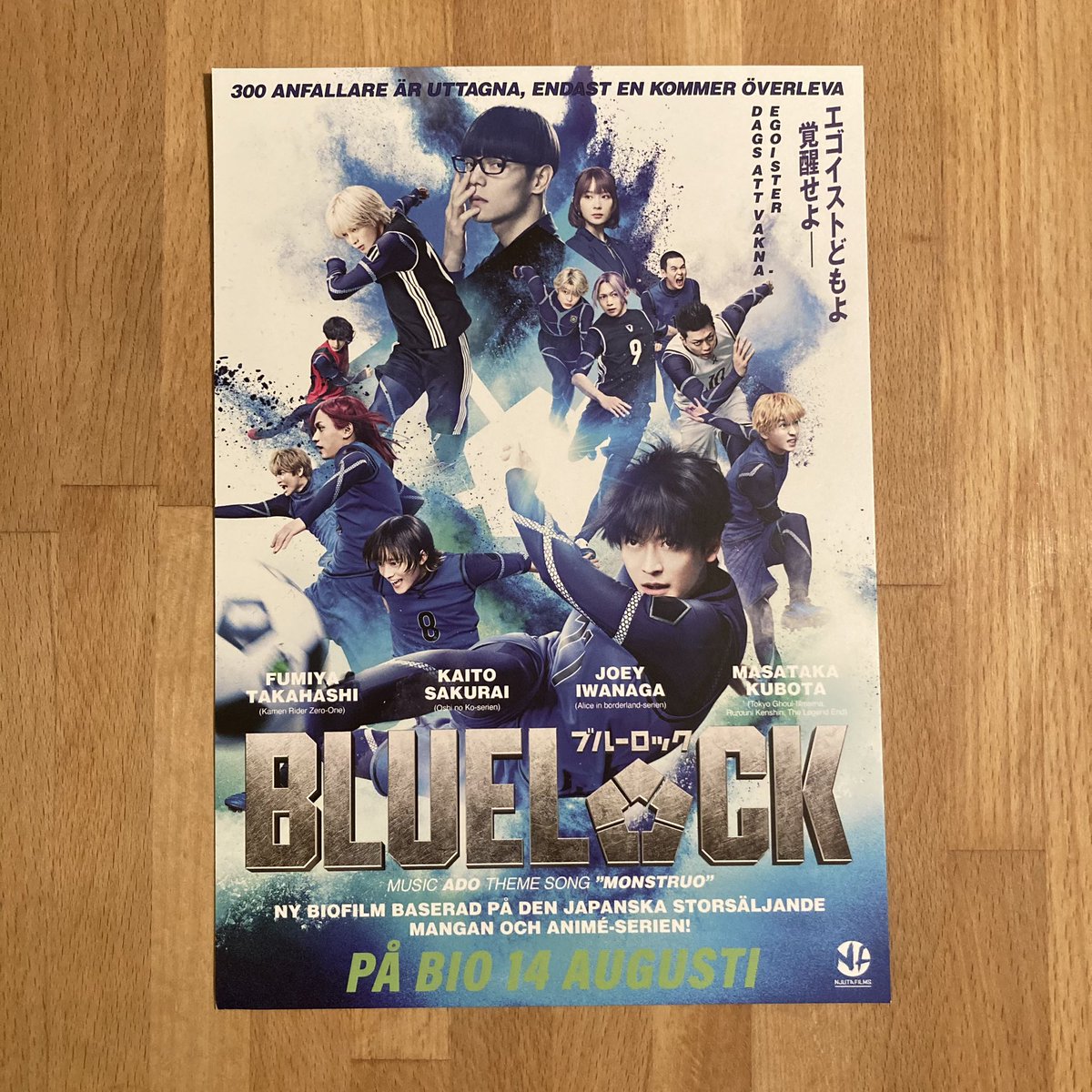 teamkats's tweet photo. AH i just got out from watching spiderman and there was a pile of these at the cinema!!!! didn’t even know they were gonna be showing blue lock over here https://t.co/R6Y6oseGBh