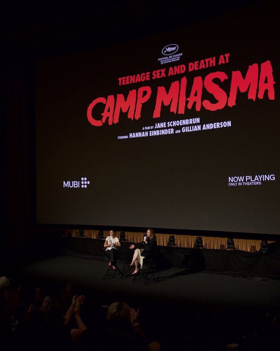 haIseylq's tweet photo. Halsey with Hannah Einbinder at the surprise Q&amp;A for ‘Teenage Sex and Death at Camp Miasma’. https://t.co/Xd31kIu20V