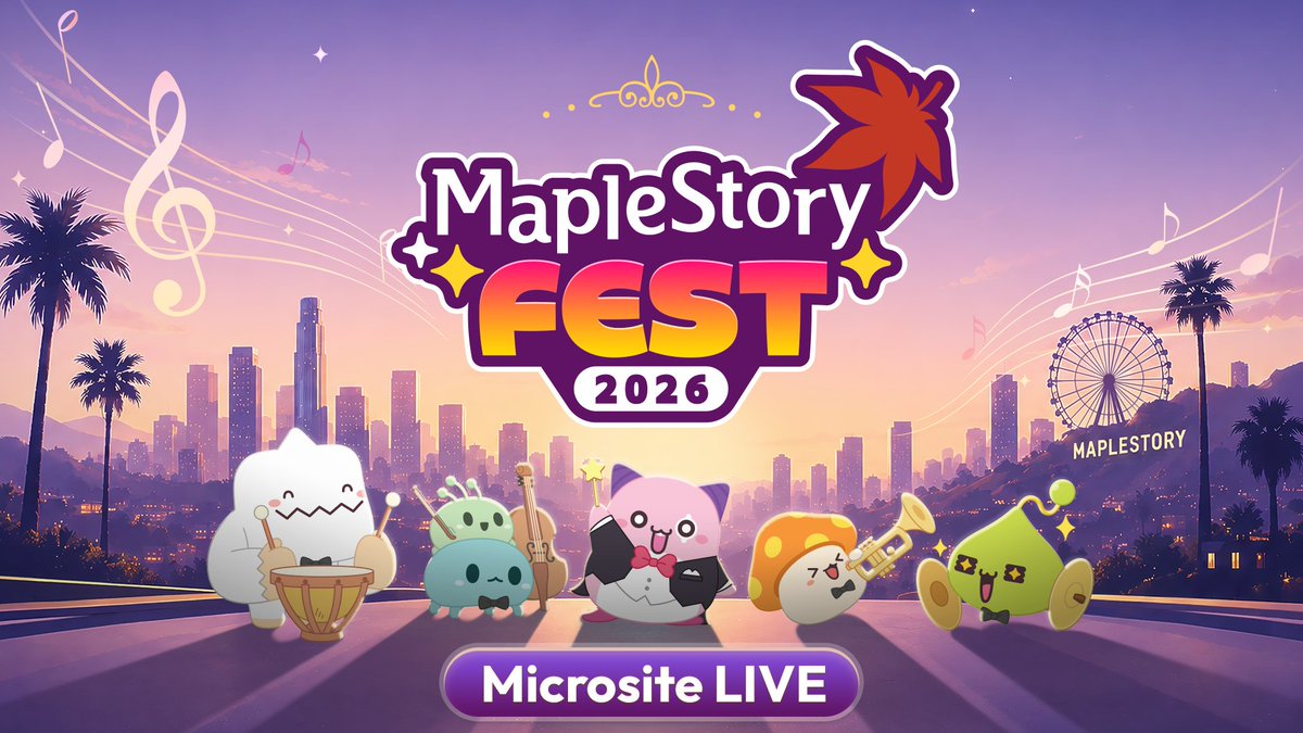 MapleStory's tweet photo. 📅 SAVE THE DATE, MAPLERS!

MapleStory Fest 2026 is coming back on October 17, 2026! 🍁

This year, you'll experience the Fest in a whole new way. Let's just say the stage is set for something theatrically different… 👀🎵

The official MapleStory Fest 2026 website is now live! Visit the site to stay up to date on all the latest news and announcements.

🔗 Learn more: https://t.co/gCZ7v1boJd