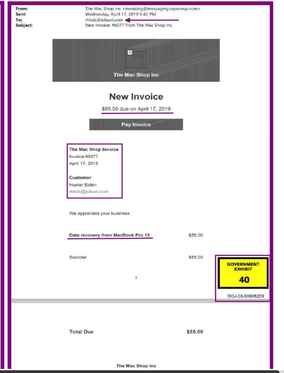 MarcoPolo501c3's tweet photo. @KanekoaTheGreat It's not just that some @FBI witness testified to the repair shop email -- the email was entered as USG Exhibit #40! From our Report: 
https://t.co/v8FzNsH8rU https://t.co/C6yCXqhEKi