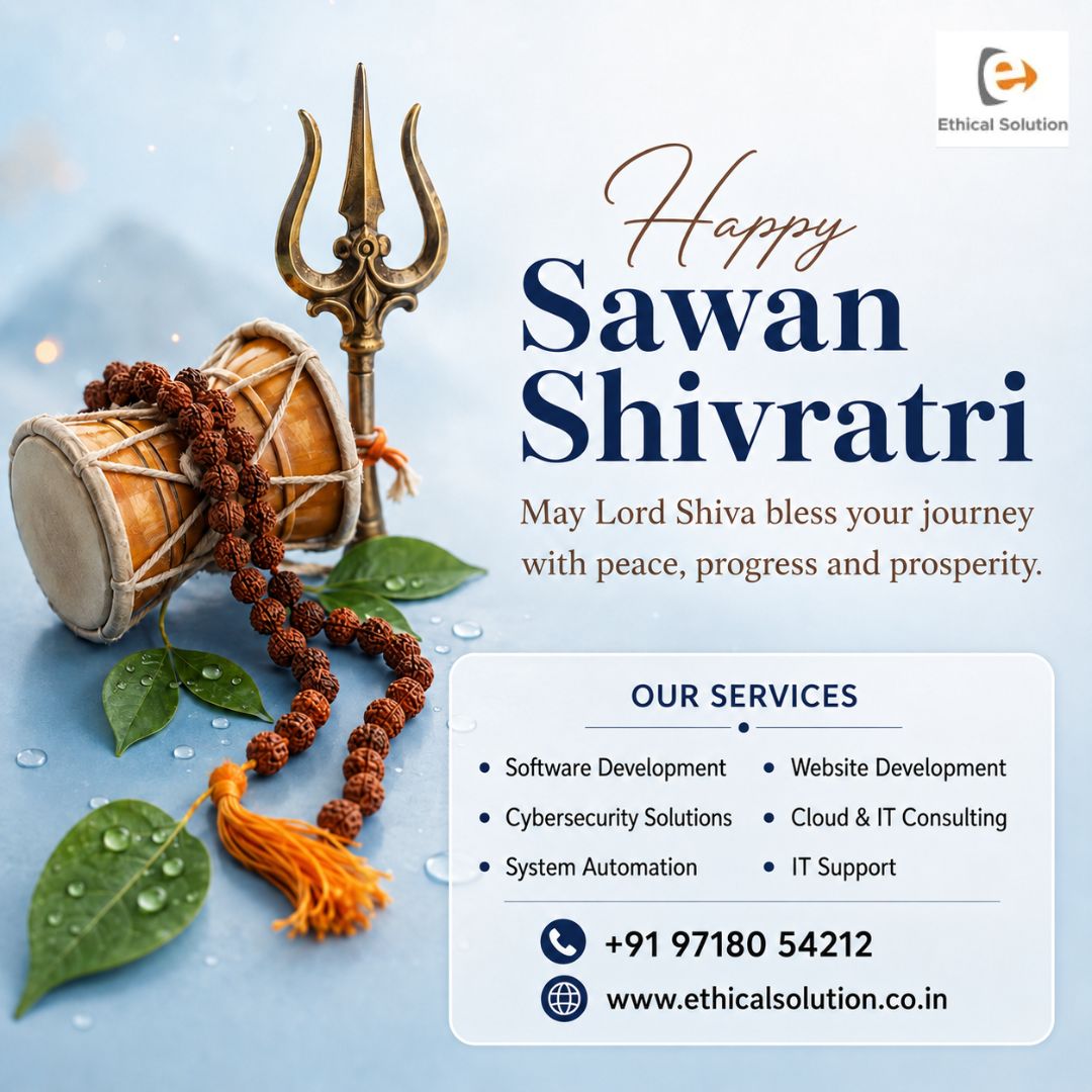 EthicalSol's tweet photo. May Lord Shiva bless your journey with peace, progress, and prosperity. On this auspicious occasion of Shravan Shivratri, may your life be filled with positivity, good health, and divine blessings.

#shravan #mahashivratri #harharmahadev #lordshiva #ethicalsolution https://t.co/GAX2Cj7CyT