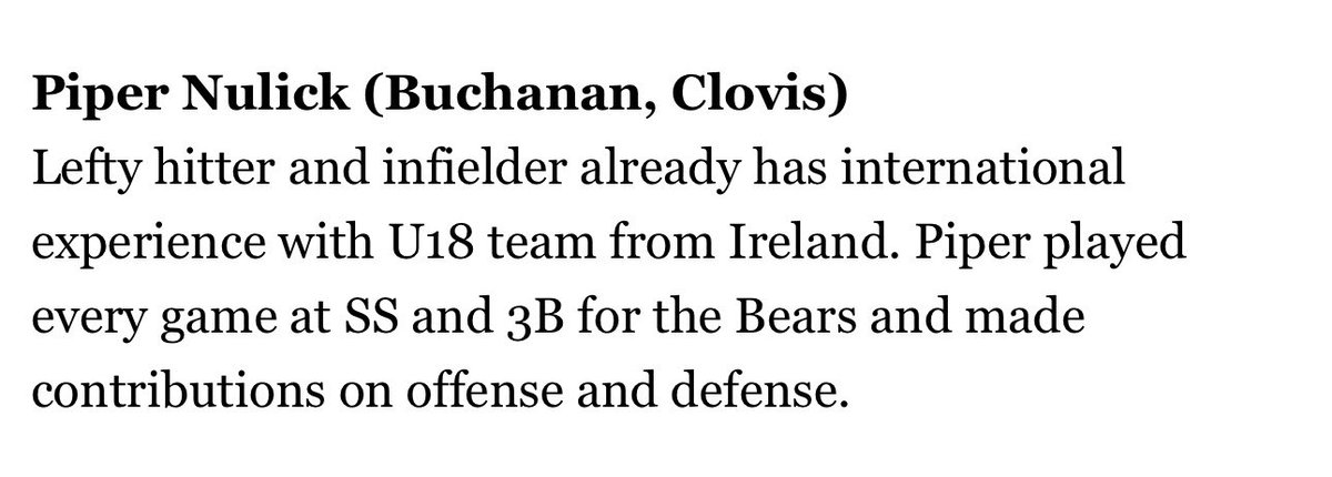 PiperNulick's tweet photo. Thank you @CalHiSports. It’s an honor!
 @buchanan_sb @UnityNulick2028 @SoftbalAmerica @PrepSoftball @ExtraInningSB @tagupSoftball @ucdavissoftball @UCSDsoftball @UCSBSoftball @UCRSoftball https://t.co/AXqPUYi4b5