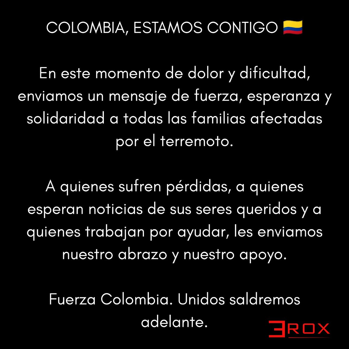 ClubErox_Bta's tweet photo. COLOMBIA, ESTAMOS CONTIGO ❣️ https://t.co/WGYo4Wvewj