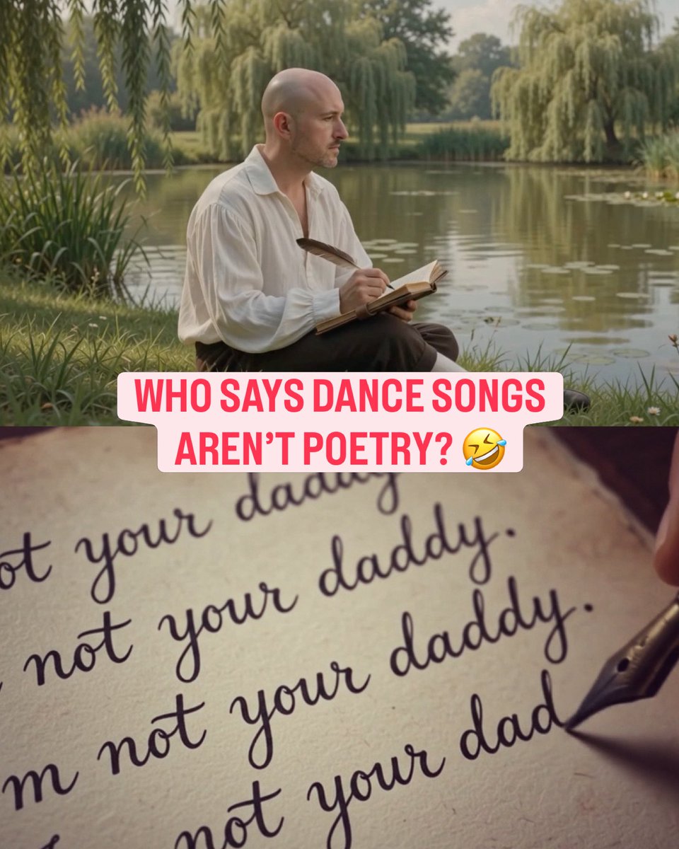 donaldrees's tweet photo. Concept art representing how I feel in my head… poetically writing some of the stupidest lyrics. 

Btw my new single “Daddy” is out now and streaming under the “House of Donald” artist name. 🤣 #dancemusic #popmusic #parody https://t.co/w1CzOg7Ydf