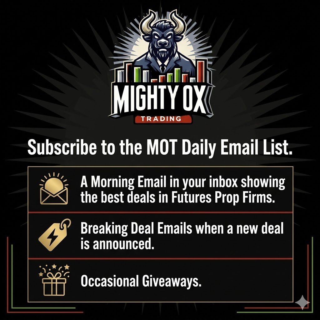 MightyOxTrading's tweet photo. ๐ฌ Never miss a trading deal again!
Subscribe to the MOT Daily Email List and get the best prop firm offers delivered straight to your inbox.
https://t.co/nRrvZcee8c
Donโt hunt for deals, have them sent to you!
#futurestrading #propfirm #fundedtrader #daytrading #tradingdeals #tradingcommunity #propfirms