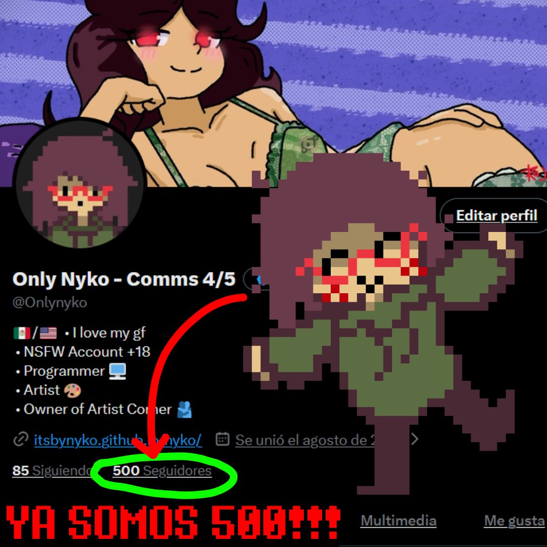 Onlynyko's tweet photo. 500!!!
Bueee ya somos 500!

Estoy preparando un... super "evento" para artistas así que estén MUY AL PENDIENTE!!! KAJSAKJSJKA

MIL GRACIASSSS
Próxima meta 1k! https://t.co/vUSBQpQqCS
