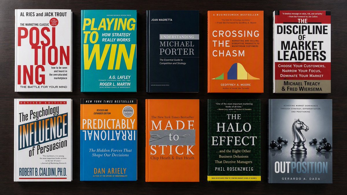 GDada7's tweet photo. Top 10 Marketing and Strategy Books https://t.co/xonbCZk1xe for every #strategy expert, #CMO, #CEO or #ProductStrategy leader
Full article https://t.co/Cf6wfjSQm9 https://t.co/hKOdNP07uO