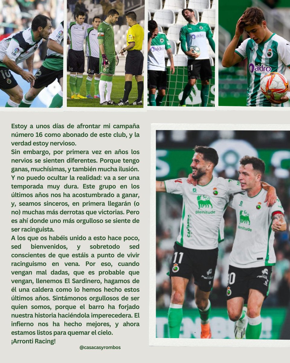 casacasyrombos's tweet photo. Estamos listos para volver a casa, viejo, @realracingclub 💚 https://t.co/0K12BdA7Em