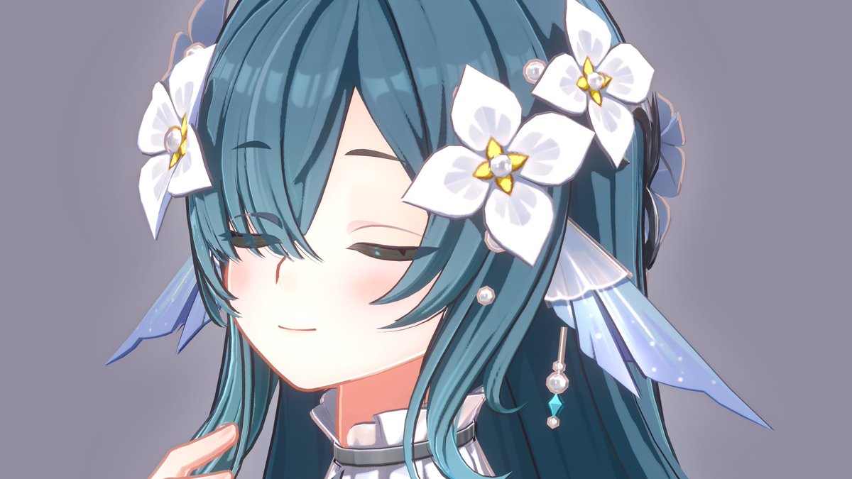 GreenTeaWafflez's tweet photo. working on her renders but her details are so pretty esp with those white cloth touches!! it def needs a post of its own to appreciate that🥹#Vodyanitsa #GenshinImpact https://t.co/1zou0v3sEn