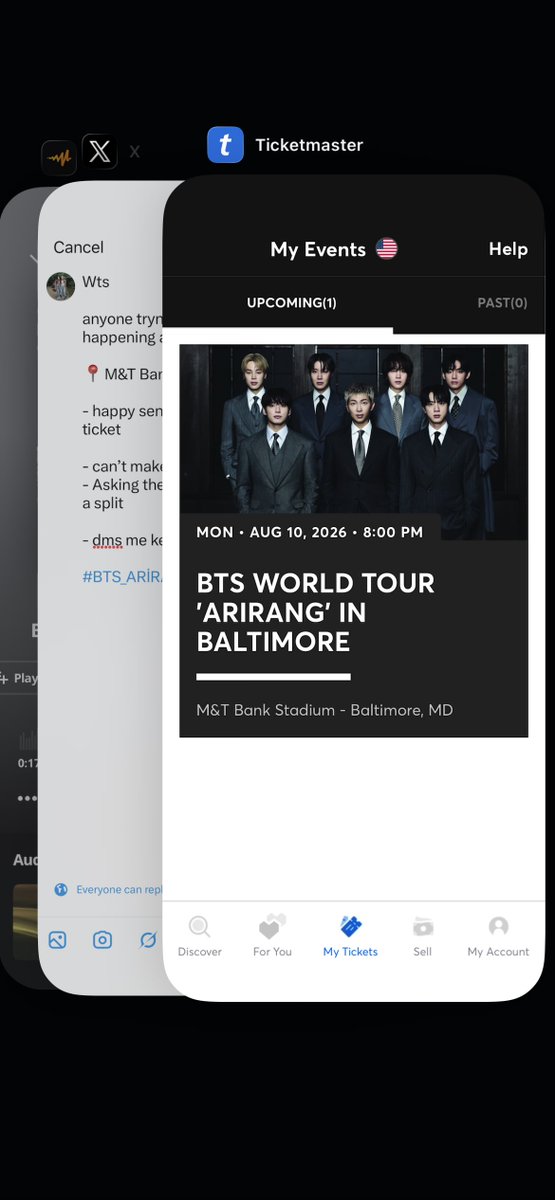 pretty_evely's tweet photo. Wts 

anyone looking to buy three BTS tickets for tonight happening at

📍M&amp;T Bank Stadium —- Baltimore, MD

- happy send a screen record of our chat to the ticket
 
- can’t make it anymore 😔
- Asking them for face value and can also have a split 

- dms me keen? 

#BTS_ARİRANG https://t.co/TikUbJRaWx