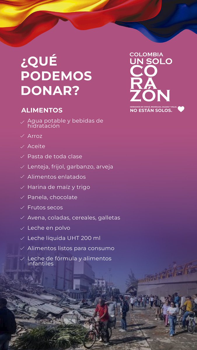 ANIABELLO_R's tweet photo. Nuestras primeras damas Ana Lucía Pineda y Tatiana Céspedes lideran COLOMBIA UN SOLO CORAZÓN ♥️

Acá encontrarán los elementos que se están necesitando para los damnificados y las cuentas bancarias donde pueden consignar.

En hilo encontrarán los puntos de acopio. https://t.co/1VYfyfc3ly