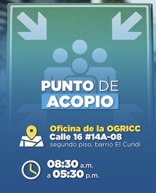 Futbolfpc's tweet photo. 🚨 En SANTA MARTA. POR FAVOR DIFUNDIR. 

Centro de acopio en la Calle 16 # 14A - 08, Barrio el Cundi.

 ¡VAMOS TODOS LOS SAMARIOS A AYUDAR A COLOMBIA! https://t.co/WEMmjZ4akg