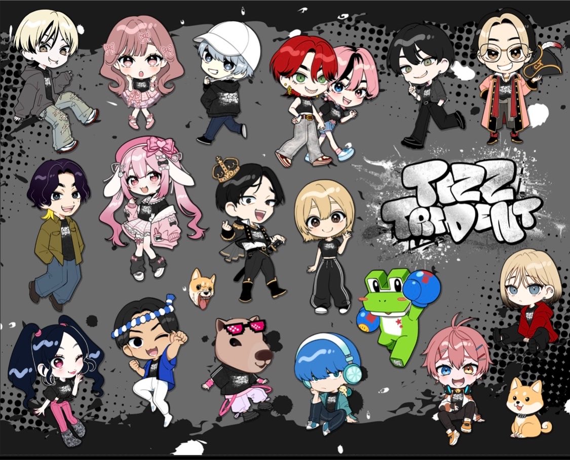 karasumaruq9's tweet photo. TIZZメン全員の一部キャラデザ、イラスト、コミック描かせていただきました！🙇‍♂️
よろしくお願いいたします☺️💕
#TIZZTRIDENT https://t.co/YAAiFGtavo