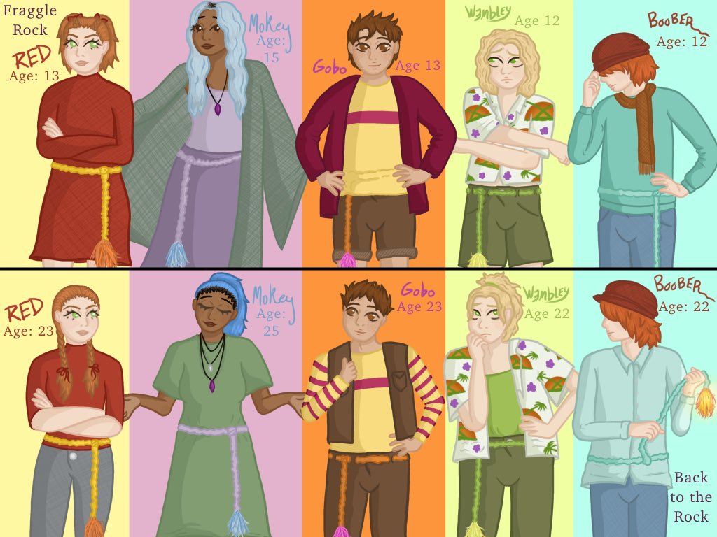 fran_with_plan's tweet photo. @pinkpiggyclub here’s the designs i made in may 2025, they’re not super detailed but i think they mostly hold up. super annoyed with myself that i didn’t do beauregard (my underrated king). also humanised the fraggle five last year as well. https://t.co/7gI4kk4b8q
