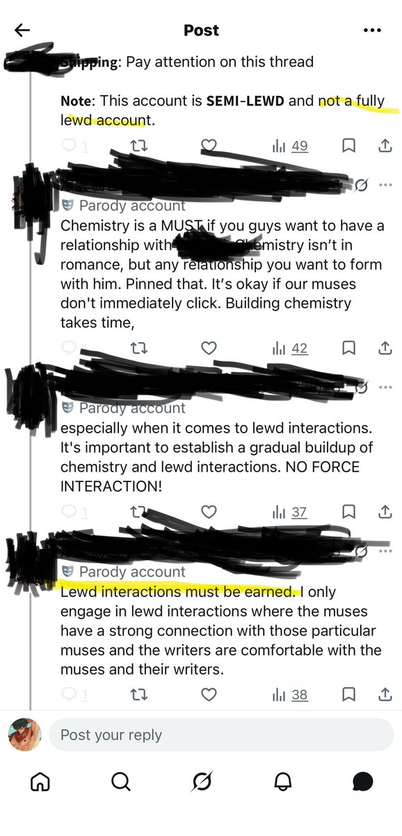 Lighter5293901's tweet photo. ((ooc:

idk how you are gonna tell me i have to read your essay long profile of rules but you can't read my bio and see that i only do lewd role plays, then gets mad at me for pointing it out after he dmed me asking me to read his rules and i saw he needs a lot of build up https://t.co/idAygcmFs2