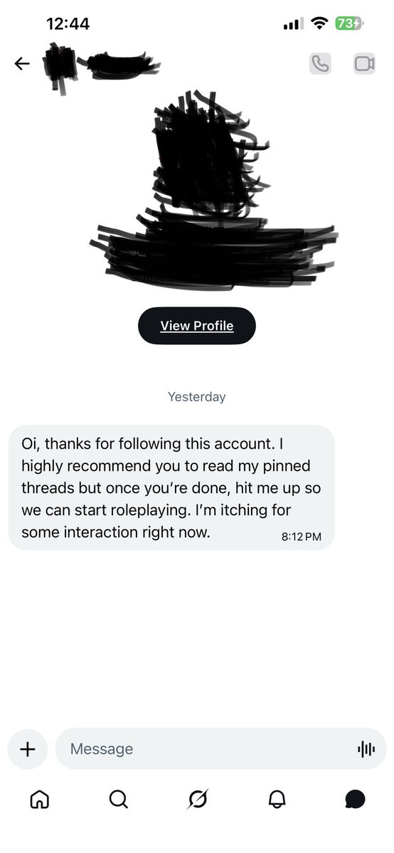 Lighter5293901's tweet photo. ((ooc:

idk how you are gonna tell me i have to read your essay long profile of rules but you can't read my bio and see that i only do lewd role plays, then gets mad at me for pointing it out after he dmed me asking me to read his rules and i saw he needs a lot of build up https://t.co/idAygcmFs2