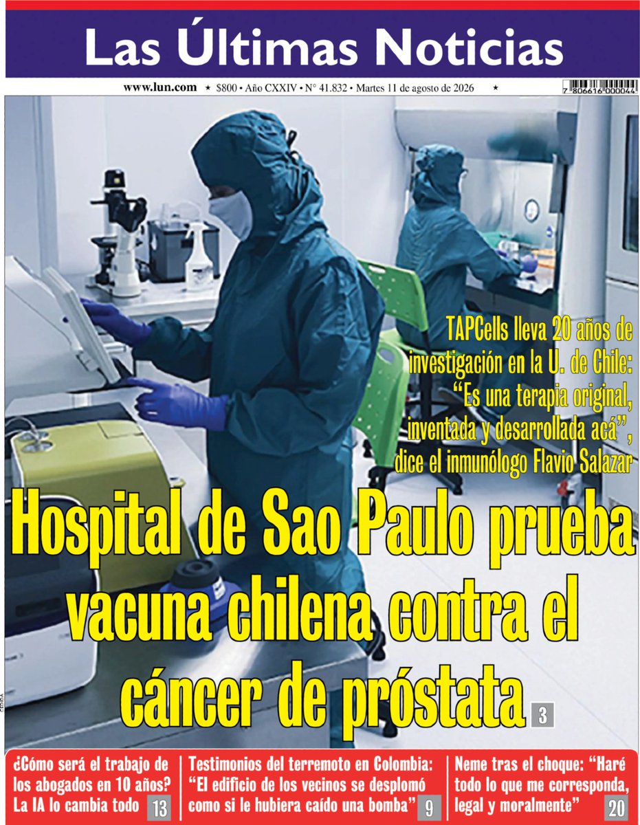 lun's tweet photo. Esta es la #PortadaLUN de este martes 11 de agosto.
Todo esto y más en https://t.co/HcV6OtAiP2 https://t.co/Sw0gw5S26P