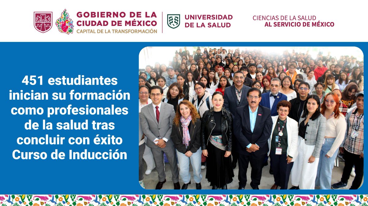 UNISACDMX's tweet photo. #ComunicadoInstitucional

451 estudiantes inician su formación como profesionales de la salud tras concluir con éxito Curso de Inducción

📖 Lee el comunicado completo:
https://t.co/vuE0O7JsAV

#UNISA #MedicinaGeneralYComunitaria #EnfermeríaFamiliarYComunitaria #TodxsSomosUNISA https://t.co/oCVNEveLcm