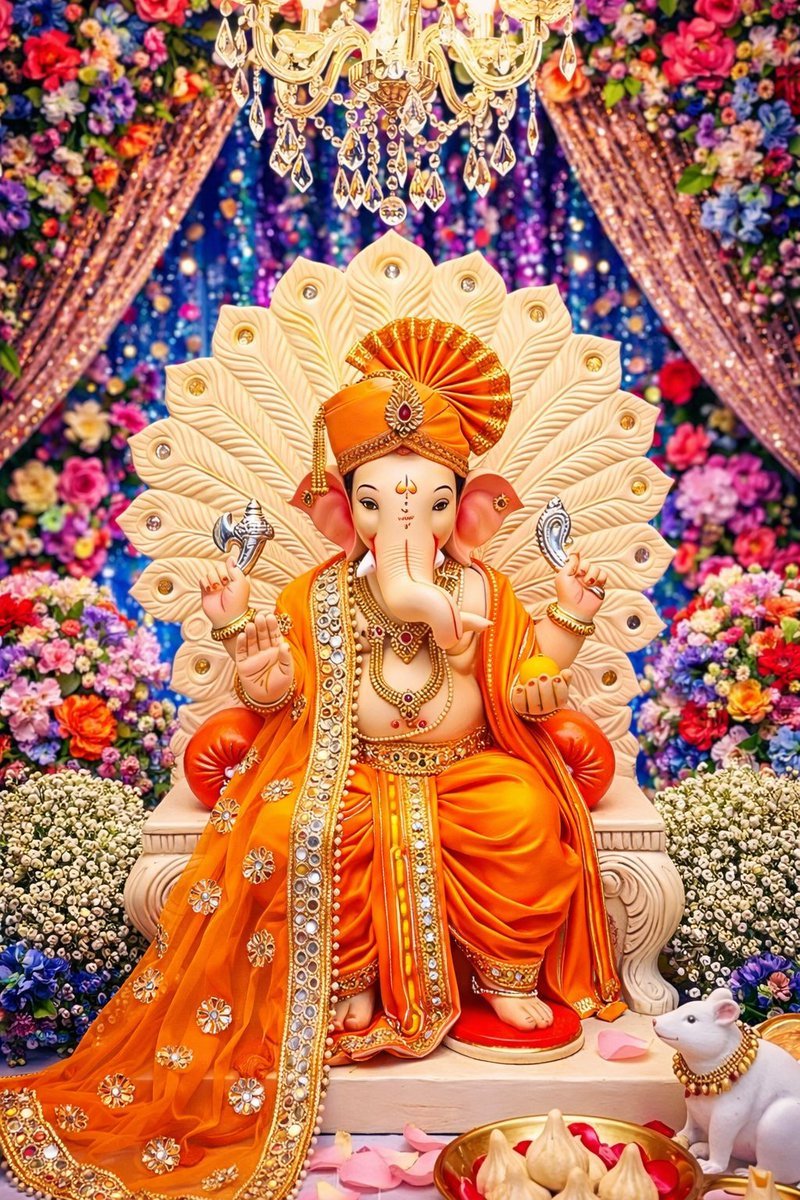 _Tiwarie__63's tweet photo. 🌺 Ganpati Bappa Morya 🌺

With a humble heart, I pray to Lord Ganesha to remove every obstacle, bring peace to our minds, and fill our lives with wisdom, happiness, and grace. 🙏

May His blessings always keep us on the right path. ❤️

  ‼️वक्रतुण्ड महाकाय सूर्यकोटि समप्रभः।
      निर्विघ्नं कुरु मे देव शुभकार्येषु सर्वदा‼️🐘 🌺