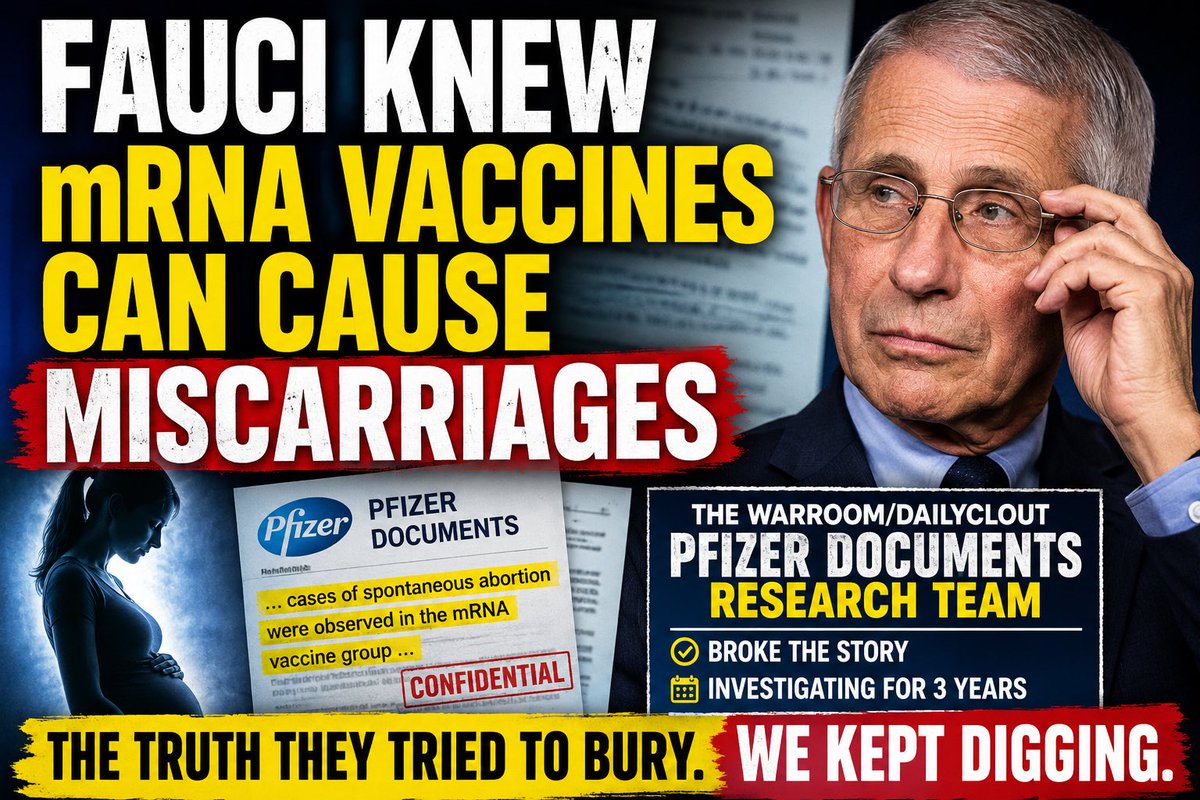 naomirwolf's tweet photo. “Now that Dr. Fauci’s awareness of concerns that mRNA vaccines could cause miscarriages is making news, we are reposting the pioneering work of the WarRoom/DailyClout Pfizer Documents Research Team, which broke the story about the potential risks to pregnancy and has continued investigating it for the past three years.”

https://t.co/qc8zYXHaZo

https://t.co/uie7cViMfa

https://t.co/yTBVuC92Dq