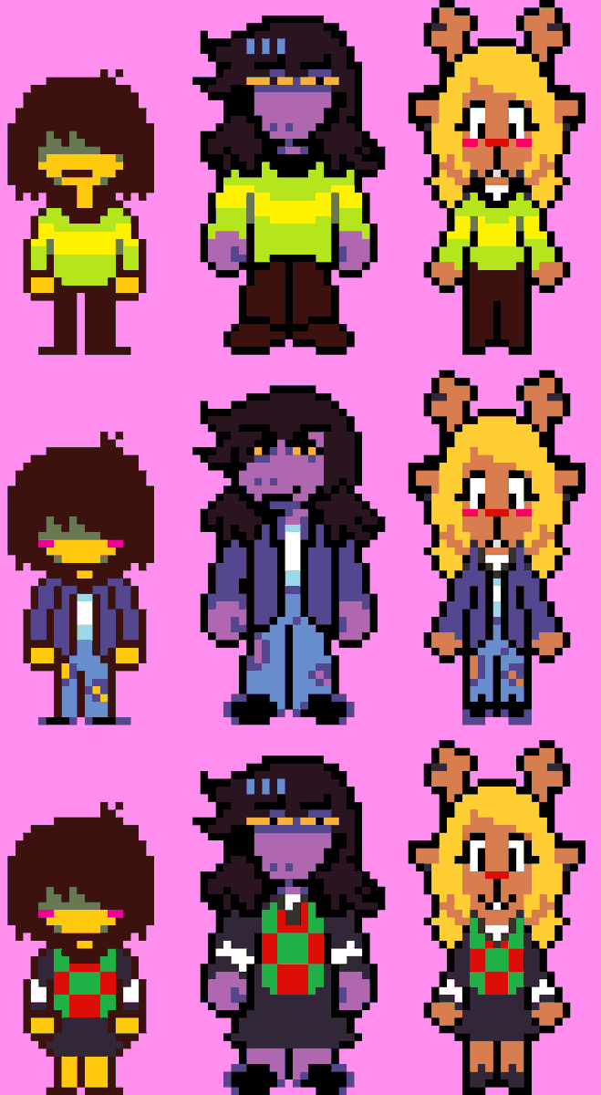 SpookiRiver's tweet photo. stupid ass outfit swaps
#deltarune #krusielle https://t.co/9GDbpKmlH5