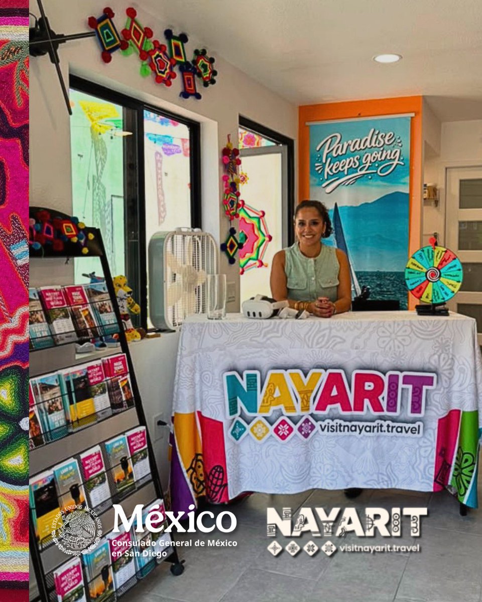 ConsulMexSdi's tweet photo. Hoy recibimos a Nayarit en la Ventana a México / #VisitMexico, 1a oficina de promoción turística de la @SRE_mx  en 🇺🇸. 

Con apoyo de @SecturNayarit , hasta el 28 de agosto, mostraremos la belleza de pueblos mágicos como #Jala, #Compostela, #SantaMaríaDelOro, #SanBlas y #Sayulita https://t.co/FEMqSiCkp1