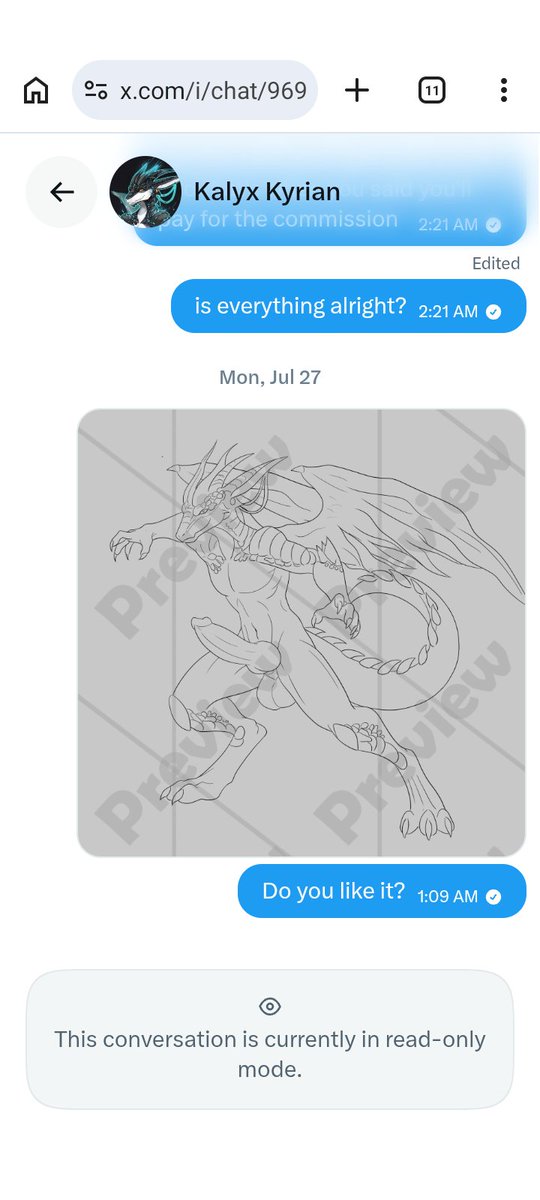 anilyabay's tweet photo. Yeah, you can see that when I asked for the payment that he told me about the 24th and then he directly blocked me after the artwork now let me know what I can do because all my time and efforts are gonna be waste 

Here is the person: @KalyxKyrian 

#scam #fraud #twitter https://t.co/dwaErbyo5i