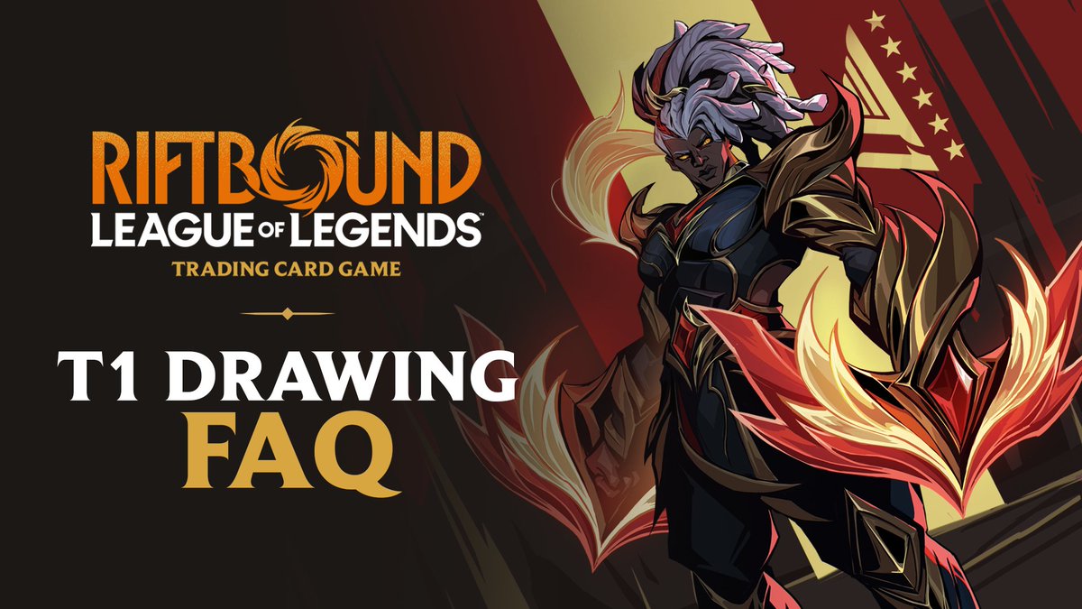 playriftbound's tweet photo. The T1 2025 Worlds Champion Signature Edition drawing opens in just a few days! Get ready by reading the FAQ and learn everything you need to know before registration begins.

FAQ: https://t.co/79vsVCiMpj https://t.co/8txObaY1y6
