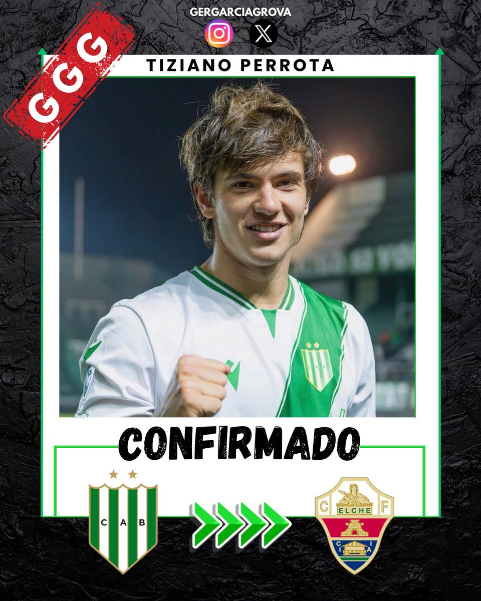 GerGarciaGrova's tweet photo. 🚨Tiziano Perrotta refuerza #Elche

📍#Banfield vende a la joya de 19 años y se queda un % de una futura venta.

📍Jugaría cedido en #Defensa durante 12 meses a la espera del pasaporte comunitarios. 

✍🏾 cuatro años. https://t.co/5Q1ibcCMi5
